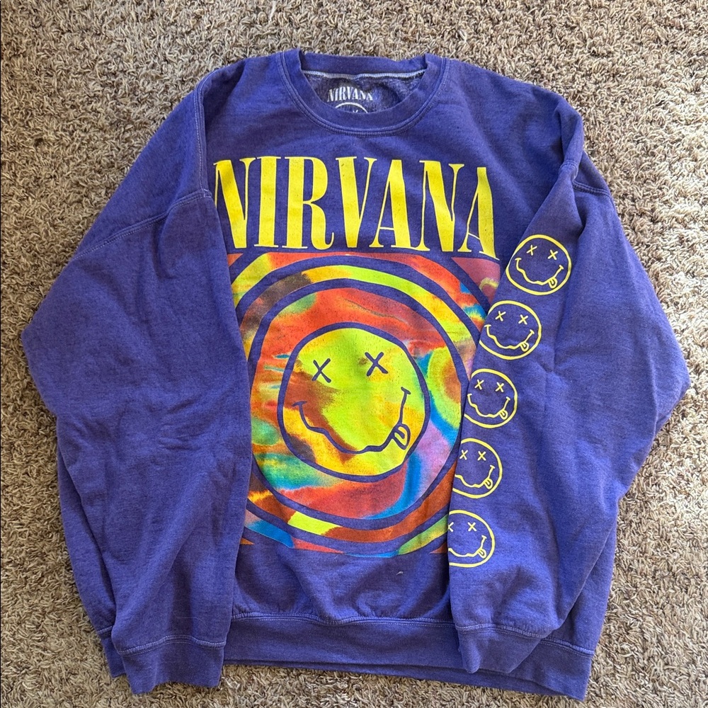 Urban Outfitters Purple Nirvana Graphic Sweatshirt